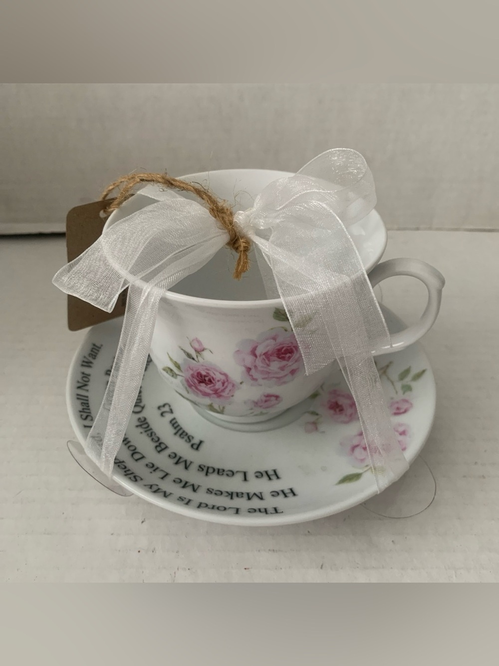 Kent Pottery Lord Scripture Rose Coffee Tea Cup & Saucer Set Floral Design Gift